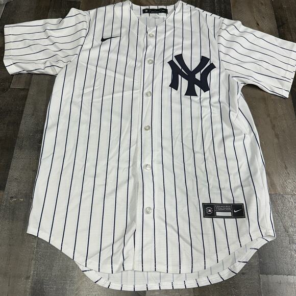 Nike New York Yankees Derek Jeter Pinstripe Home Jersey Men's Size Medium White - Picture 1 of 10
